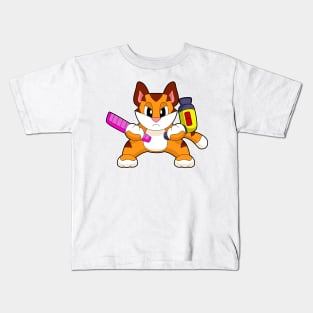 Tiger Hairdresser Comb Hair dryer Kids T-Shirt